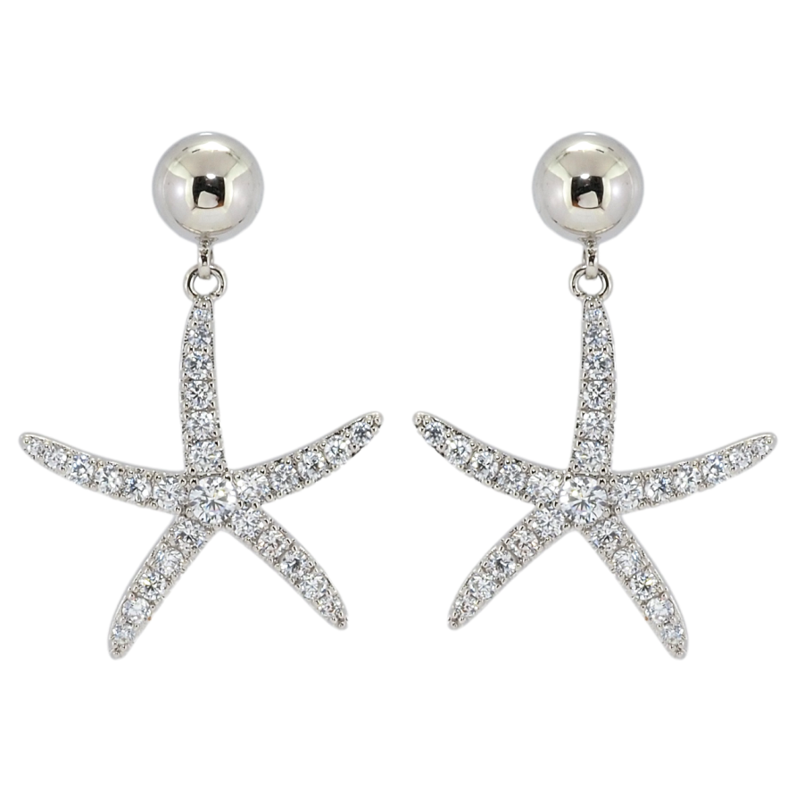 Серьги Xuping Родий пусеты Морская звезда фото №1