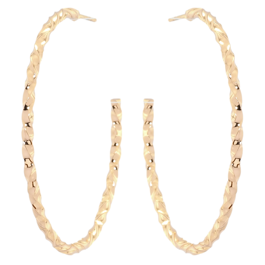 Серьги Xuping Позолота 18K пусеты Кольца ø 5см фото №1