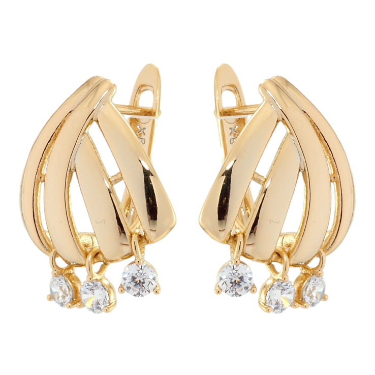 Сережки Xuping Позолота 18K англійський замок Декоративні з кристальними підвісками фото №19 Сережки Xuping Позолота 18K англійський замок Декоративні з кристальними підвісками фото №19