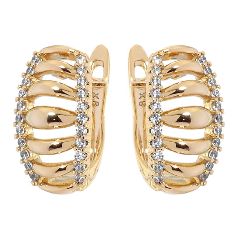 Серьги Xuping Позолота 18K английский замок Декоративный орнамент с цирконием фото №1