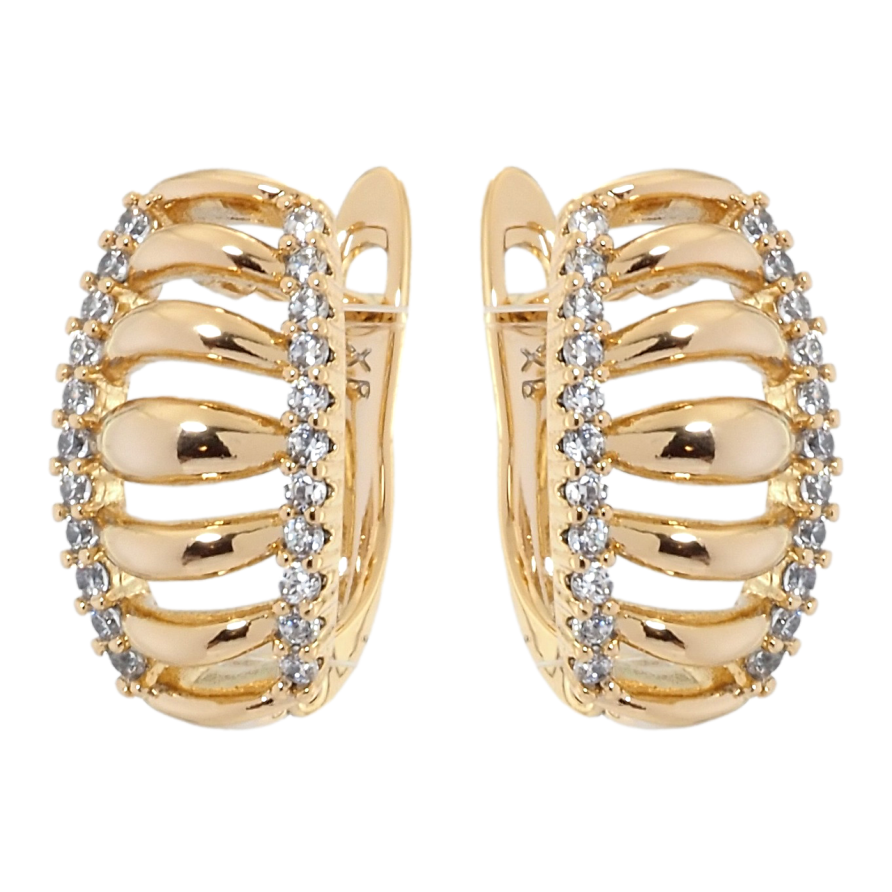 Сережки Xuping Позолота 18K англійський замок Декоративний орнамент з цирконієм фото №1