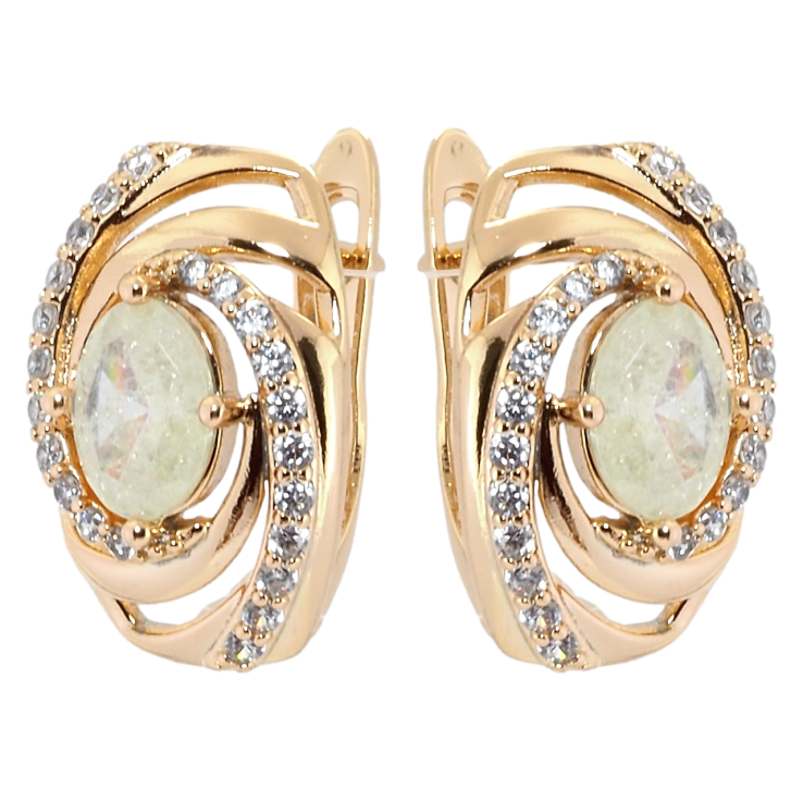 Сережки Xuping Позолота 18K англійський замок Спіральний орнамент з жовтими фіанітами фото №20 Сережки Xuping Позолота 18K англійський замок Спіральний орнамент з жовтими фіанітами фото №20