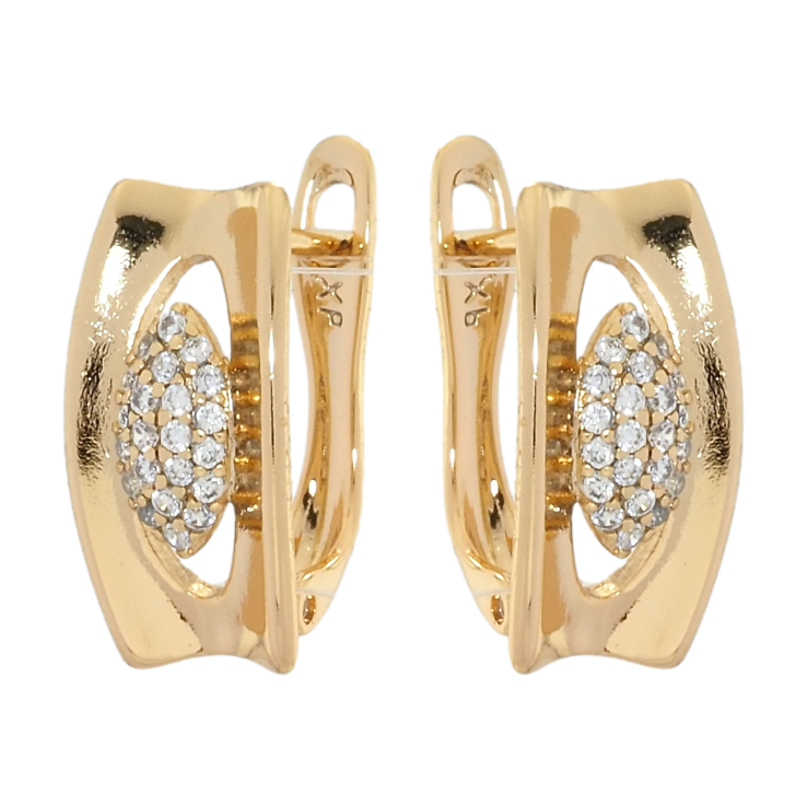 Сережки Xuping Позолота 18K англійський замок Декоративний орнамент з цирконієм фото №22 Сережки Xuping Позолота 18K англійський замок Декоративний орнамент з цирконієм фото №22