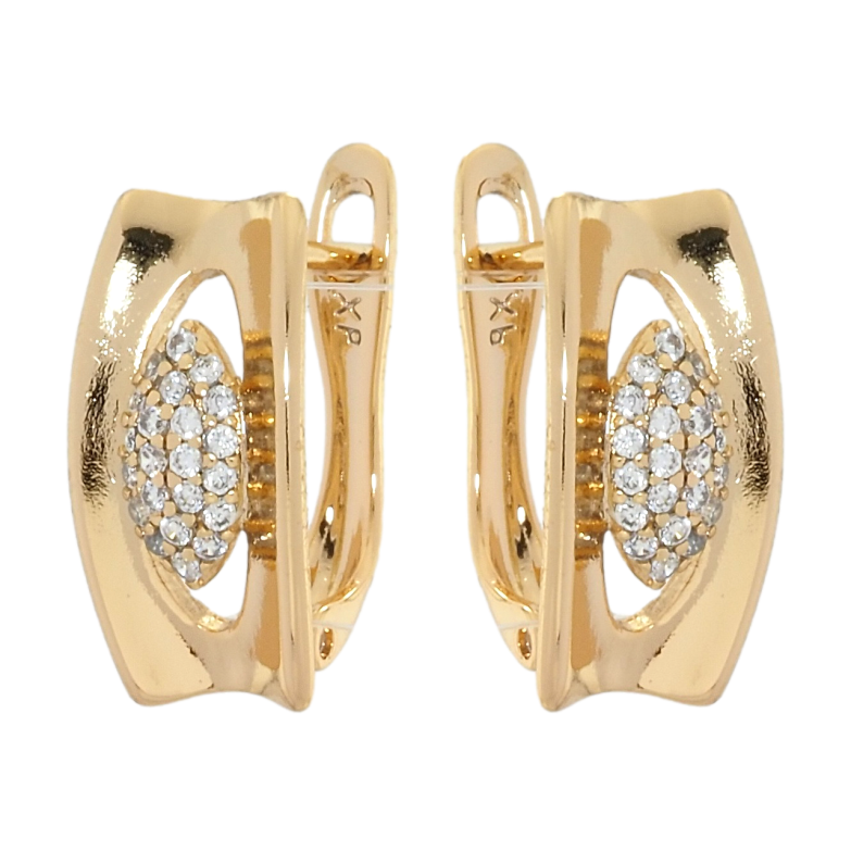 Серьги Xuping Позолота 18K английский замок Декоративный орнамент с цирконием фото №1