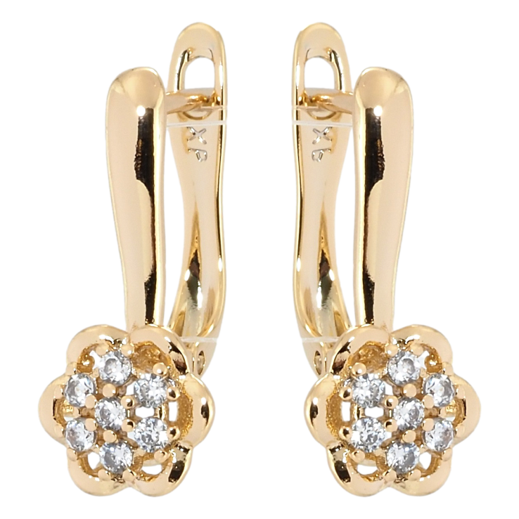 Сережки Xuping Позолота 18K англійський замок Квіточки фото №13 Сережки Xuping Позолота 18K англійський замок Квіточки фото №13