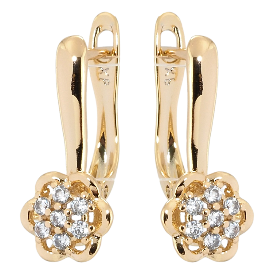 Сережки Xuping Позолота 18K англійський замок Квіточки фото №1