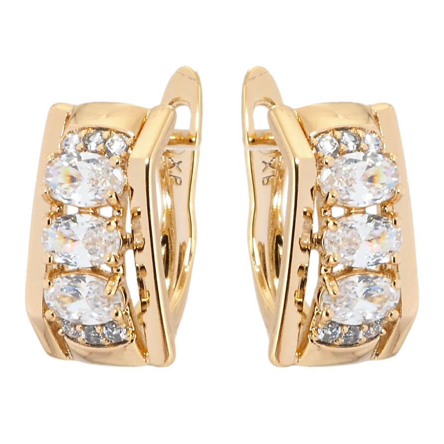 Серьги Xuping Позолота 18K английский замок Блеск кристаллов фото №1