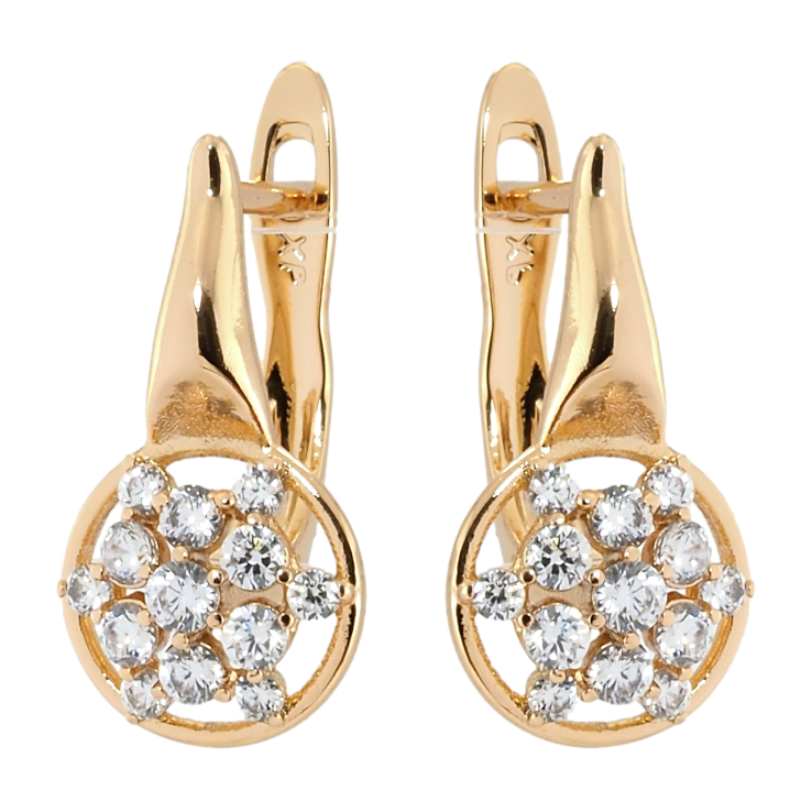 Сережки Xuping Позолота 18K англійський замок колечка з цирконієм фото №13 Сережки Xuping Позолота 18K англійський замок колечка з цирконієм фото №13