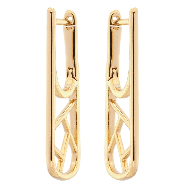 Серьги Xuping Позолота 18K английский замок Резной боковой орнамент фото №1