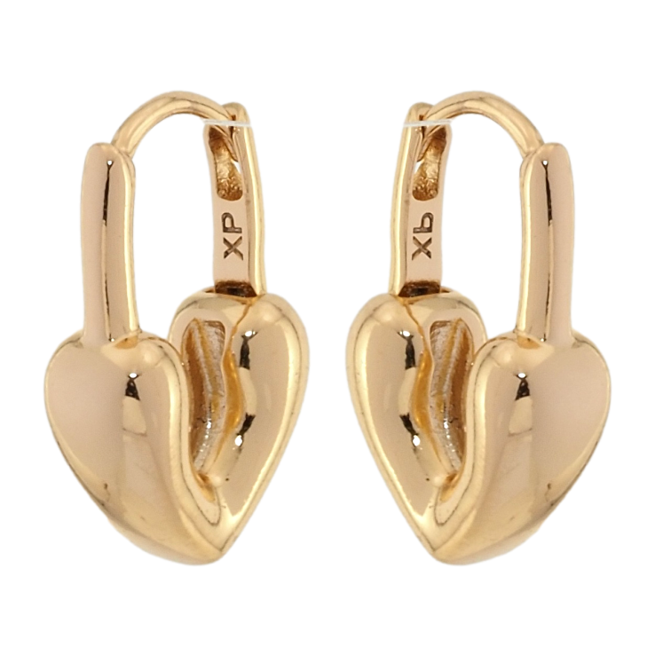 Сережки Xuping Позолота 18K колечка Замочки-сердечки фото №9 Сережки Xuping Позолота 18K колечка Замочки-сердечки фото №9