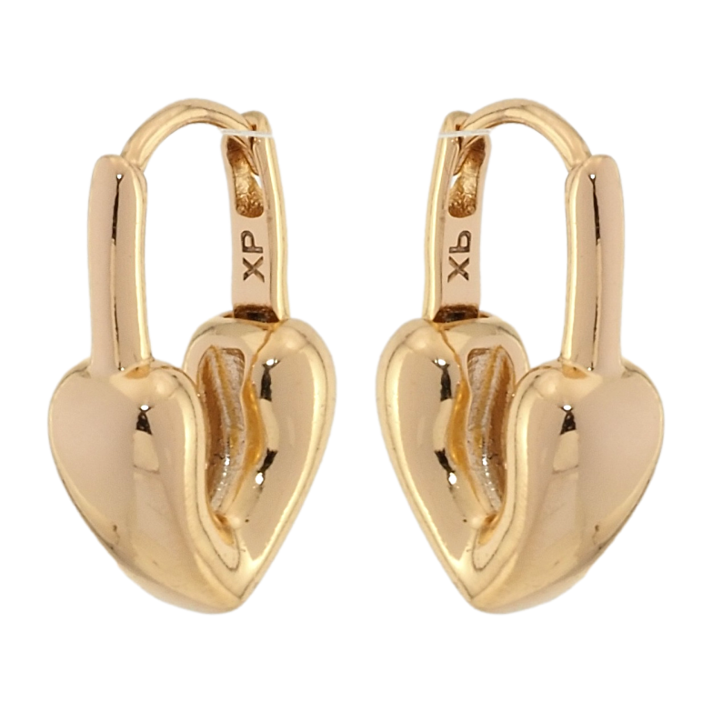 Серьги Xuping Позолота 18K колечки Замочки-сердечки фото №3 Серьги Xuping Позолота 18K колечки Замочки-сердечки фото №3