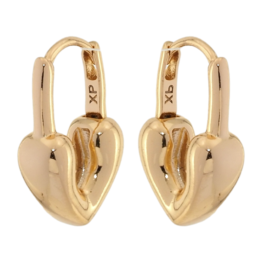 Сережки Xuping Позолота 18K колечка Замочки-сердечки фото №1 Сережки Xuping Позолота 18K колечка Замочки-сердечки фото №1
