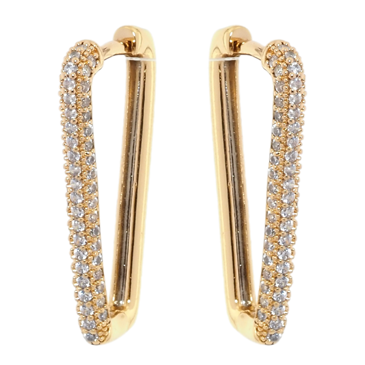 Сережки Xuping Позолота 18K колечка Інкрустація цирконієм фото №6 Сережки Xuping Позолота 18K колечка Інкрустація цирконієм фото №6