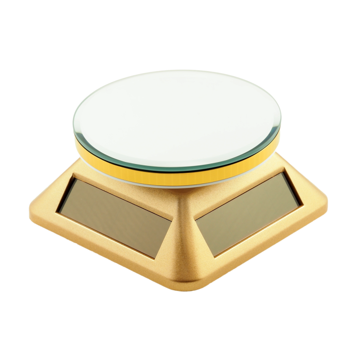 Підставка самообертова на сонячних батареях або батарейках  із дзеркальним колом розмір 10х10 см, коло ø 9 см фото №24