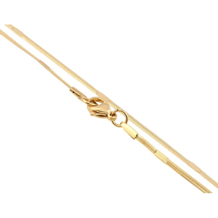 Ланцюжок Xuping ТТМ Stainless Steel колір 18K Плетіння Снейк з прокаткою довжина 45см х 2мм фото №5 Ланцюжок Xuping ТТМ Stainless Steel колір 18K Плетіння Снейк з прокаткою довжина 45см х 2мм фото №5