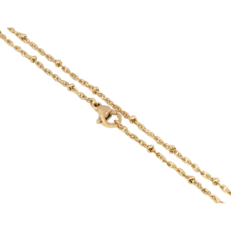 Ланцюжок Xuping ТТМ Stainless Steel колір 18K Плетіння Сингапур з намистинами довжина 45см х 2мм фото №1