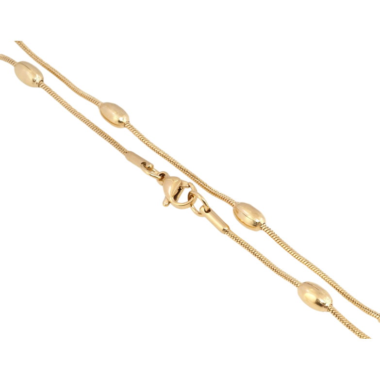 Цепочка Xuping ТТМ Stainless Steel цвет 18K Плетение Ювелирный шнур с бусинами длина 45см х 1.5мм фото №1