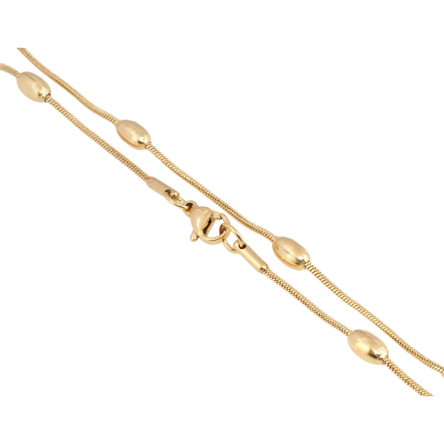 Ланцюжок Xuping ТТМ Stainless Steel колір 18K Плетіння Ювелірний шнур з намистинами довжина 45см х 1.5мм фото №1