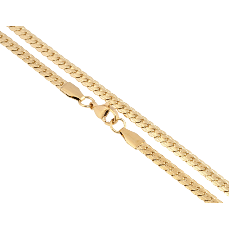 Ланцюжок Xuping ТТМ Stainless Steel колір 18K Плетіння Париджина з візерунком довжина 46см х 4мм фото №15 Ланцюжок Xuping ТТМ Stainless Steel колір 18K Плетіння Париджина з візерунком довжина 46см х 4мм фото №15