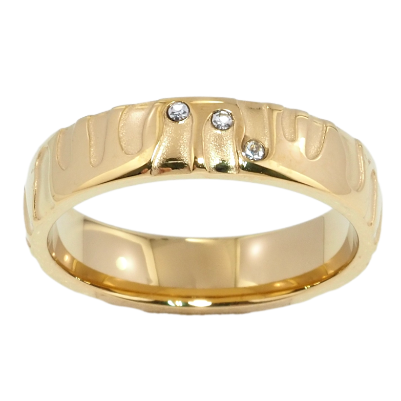 Каблучка Xuping TTM Stainless Steel Колір 18К Візерунок із вставками цирконію фото №2