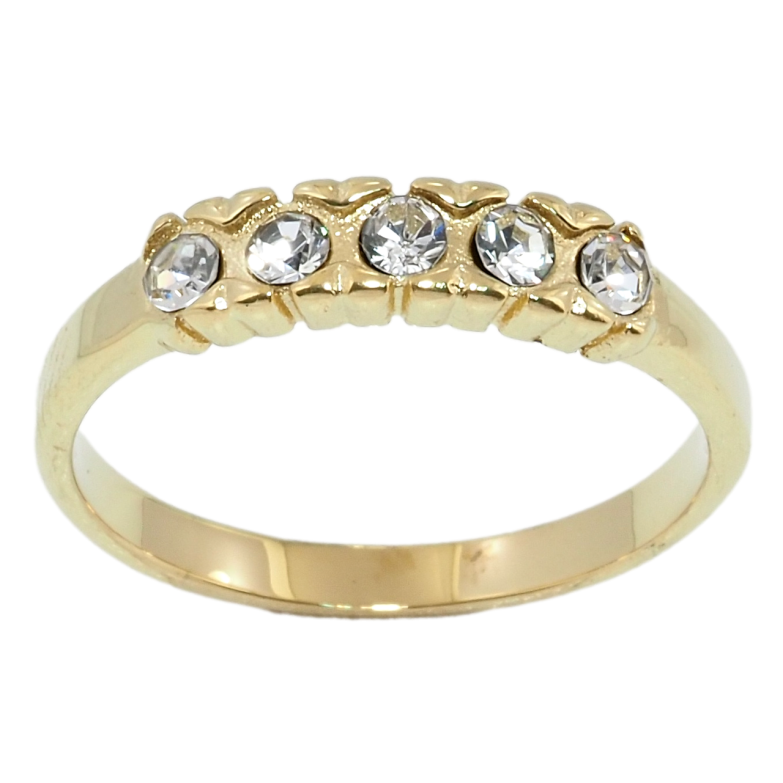 Кольцо Xuping TTM Stainless Steel Цвет 14К Узор с вставками циркония фото №1