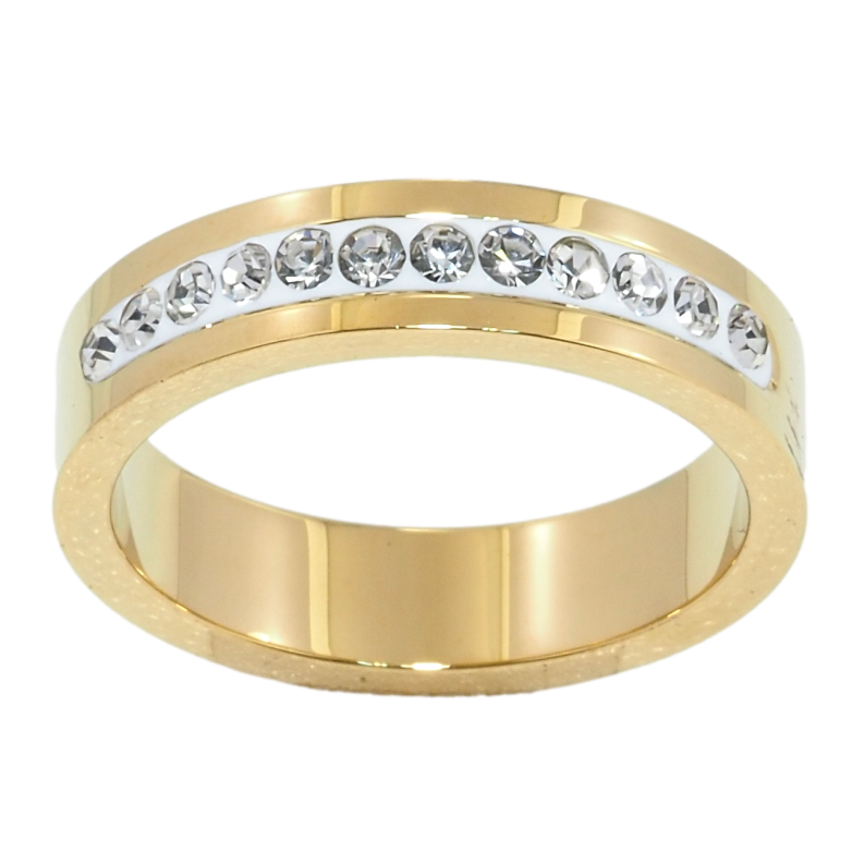 Кольцо Xuping TTM Stainless Steel Цвет 14К Дорожка циркония фото №6