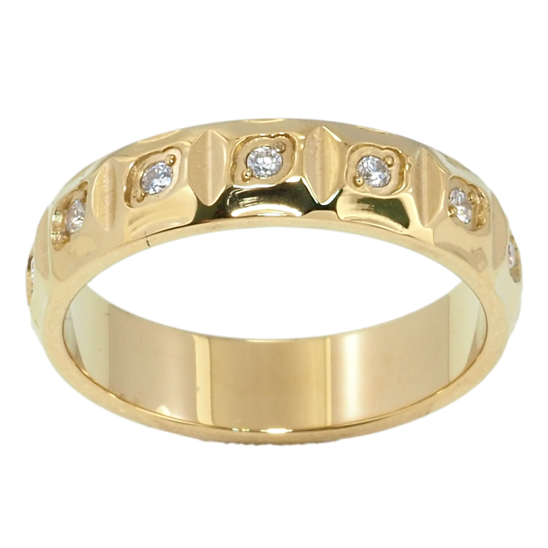 Каблучка Xuping TTM Stainless Steel Колір 14К Орнамент із вставками цирконію фото №1