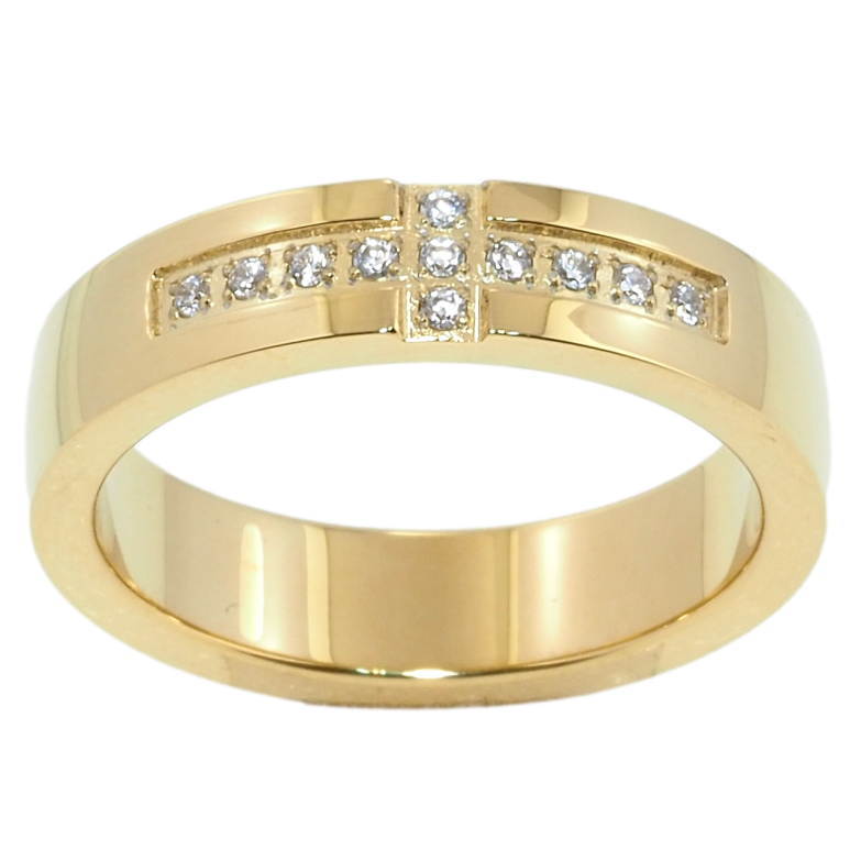 Каблучка Xuping TTM Stainless Steel Колір 14К Візерунок цирконієм фото №1