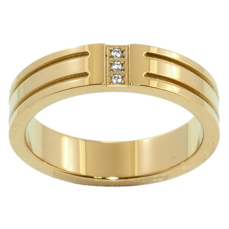 Каблучка Xuping TTM Stainless Steel Колір 14К Обручка з візерунком, шир. 5мм фото №1 Каблучка Xuping TTM Stainless Steel Колір 14К Обручка з візерунком, шир. 5мм фото №1