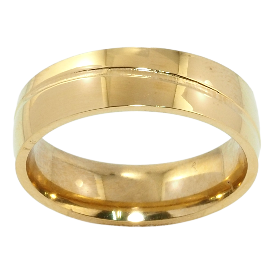 Каблучка Xuping TTM Stainless Steel Колір 14К Обручка з візерунком, шир. 6мм фото №1 Каблучка Xuping TTM Stainless Steel Колір 14К Обручка з візерунком, шир. 6мм фото №1