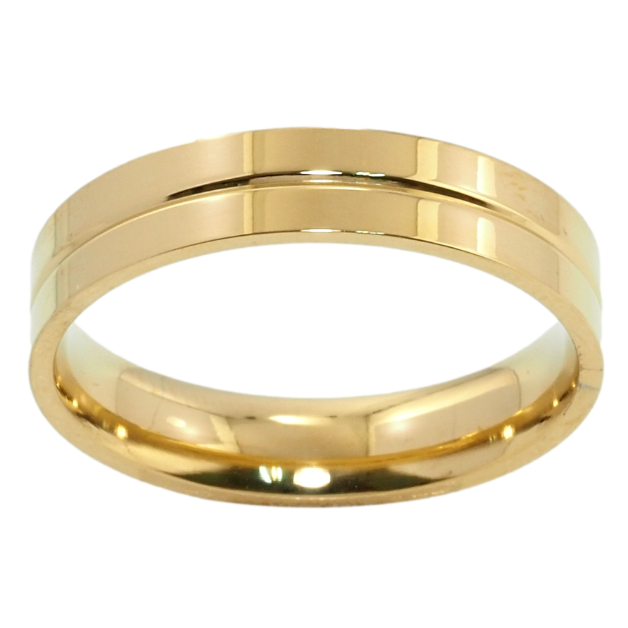 Кольцо Xuping TTM Stainless Steel Цвет 14К Обручальное с узором, шир. 4,5мм фото №1