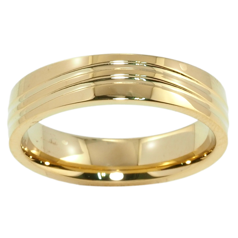 Каблучка Xuping TTM Stainless Steel Колір 14К Обручка з візерунком, шир. 5мм фото №1 Каблучка Xuping TTM Stainless Steel Колір 14К Обручка з візерунком, шир. 5мм фото №1