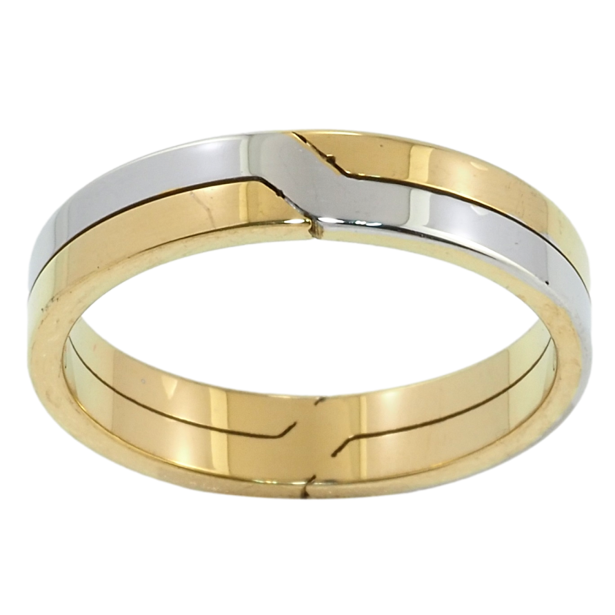 Каблучка Xuping TTM Stainless Steel Колір 14К + Родій Обручка, шир. 4мм фото №1