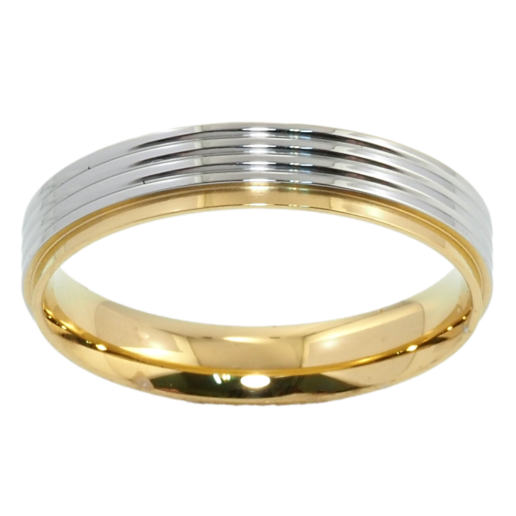 Каблучка Xuping TTM Stainless Steel Колір 14К + Родій Обручка, шир. 4мм фото №24