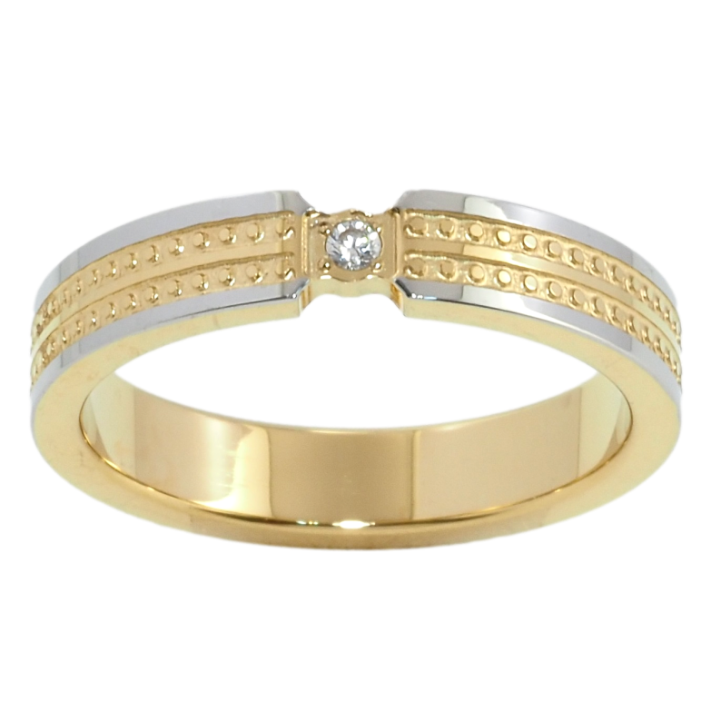 Каблучка Xuping TTM Stainless Steel Колір 14К + Родій Декоративний візерунок з цирконієм фото №1