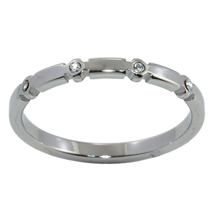 Каблучка Xuping TTM Stainless Steel Колір Родій Вставки цирконію фото №3