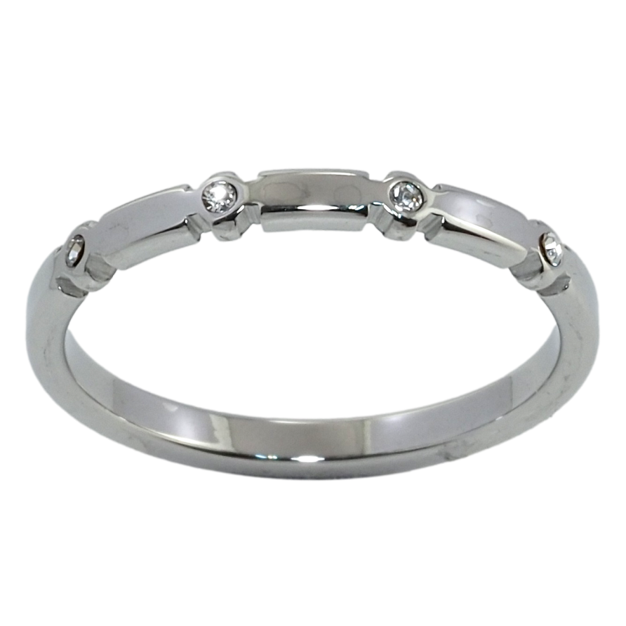 Каблучка Xuping TTM Stainless Steel Колір Родій Вставки цирконію фото №1