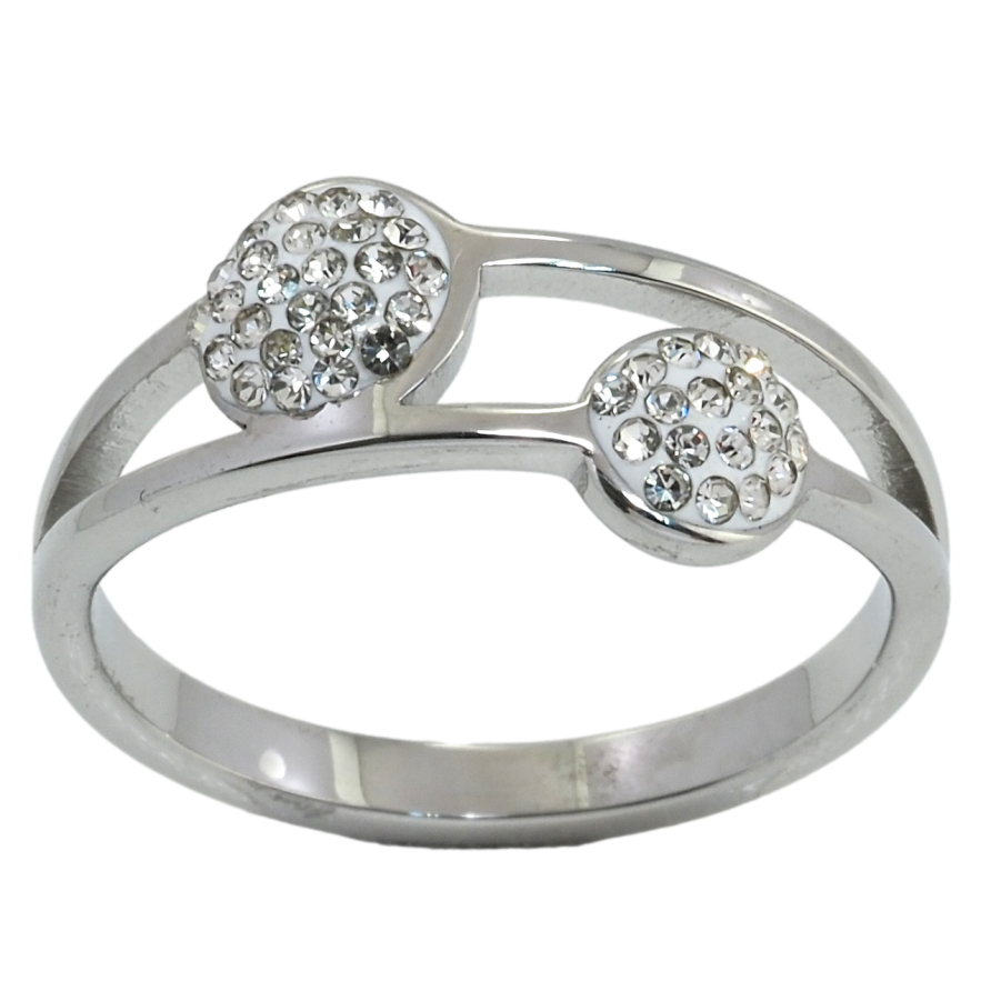 Кольцо Xuping TTM Stainless Steel Цвет Родий Шарики с цирконием фото №1