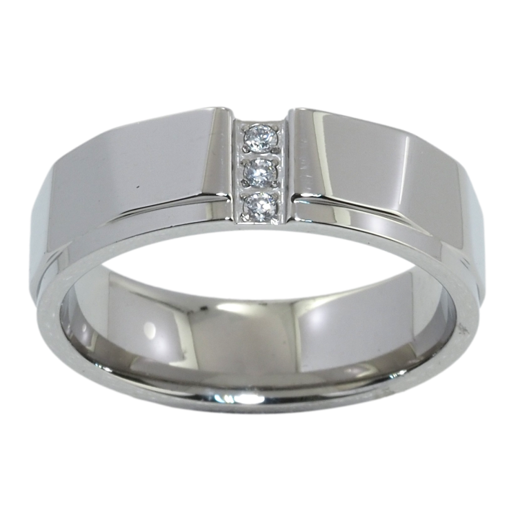 Каблучка Xuping TTM Stainless Steel Колір Родій Обручка з цирконієм, шир. 6мм фото №19