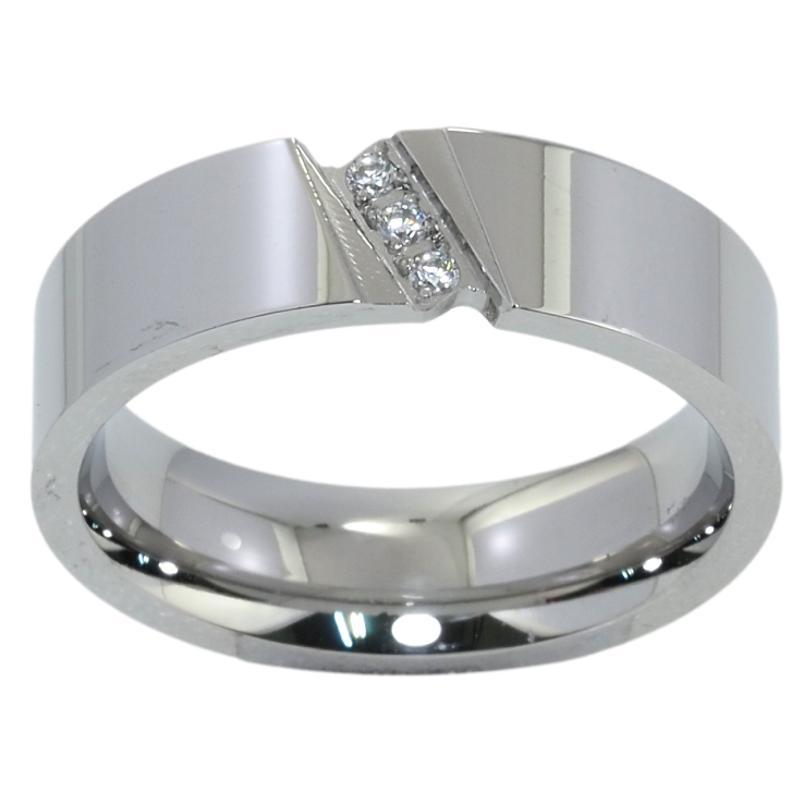 Каблучка Xuping TTM Stainless Steel Колір Родій Обручка з цирконієм, шир. 6мм фото №13