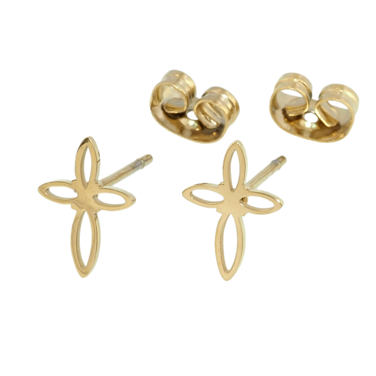 Серьги Xuping TTM Stainless Steel цвет 14K пусеты Крестики фото №16