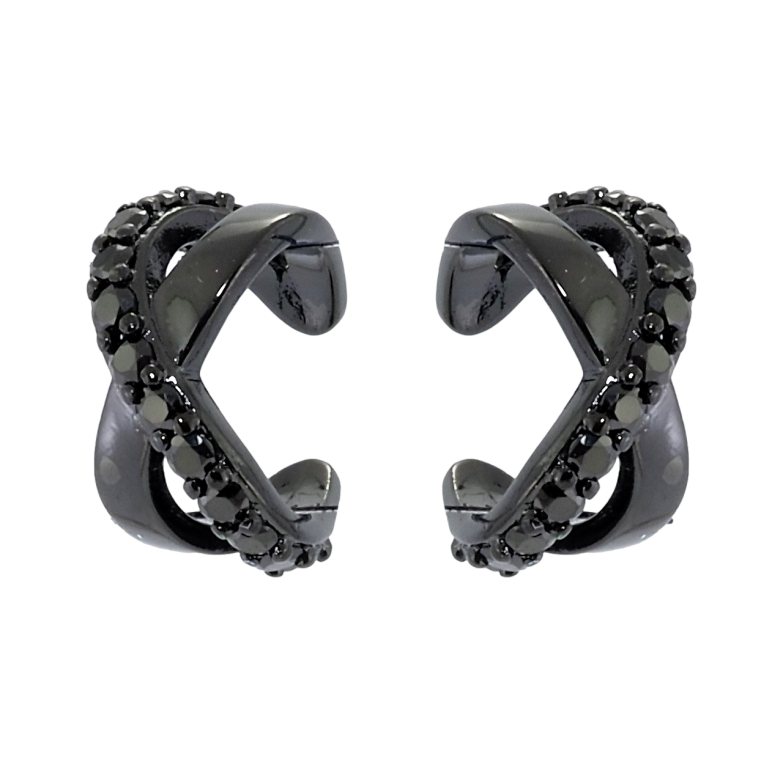 Серьги Xuping Позолота Black (черное золото) каффы Инкрустация черным цирконием фото №1 Серьги Xuping Позолота Black (черное золото) каффы Инкрустация черным цирконием фото №1