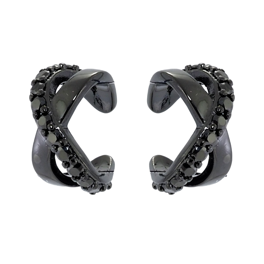 Сережки Xuping Позолота Black (чорне золото) кафи Інкрустація чорним цирконієм фото №1