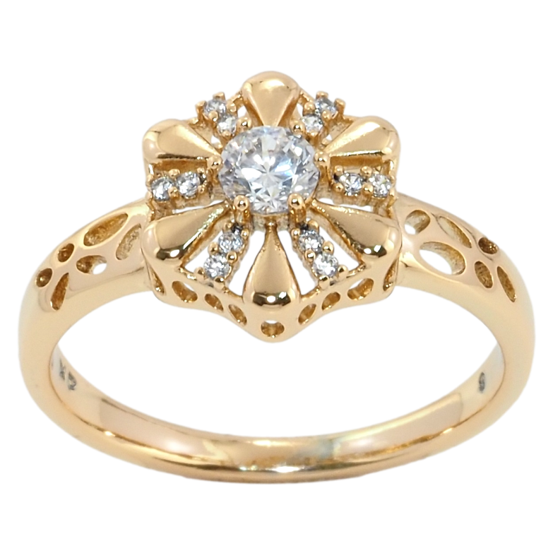 Кольцо Xuping Позолота 18K Декоративный цветок фото №7