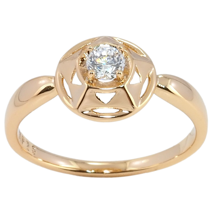 Кольцо Xuping Позолота 18K Звезда с кристаллом фото №9