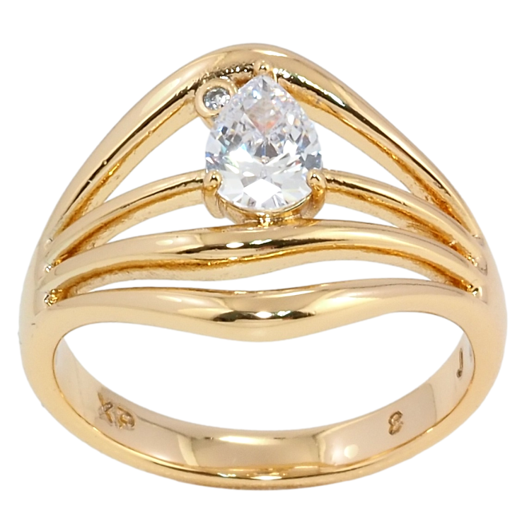 Каблучка Xuping Позолота 18K Візерунок з фіанітом фото №8