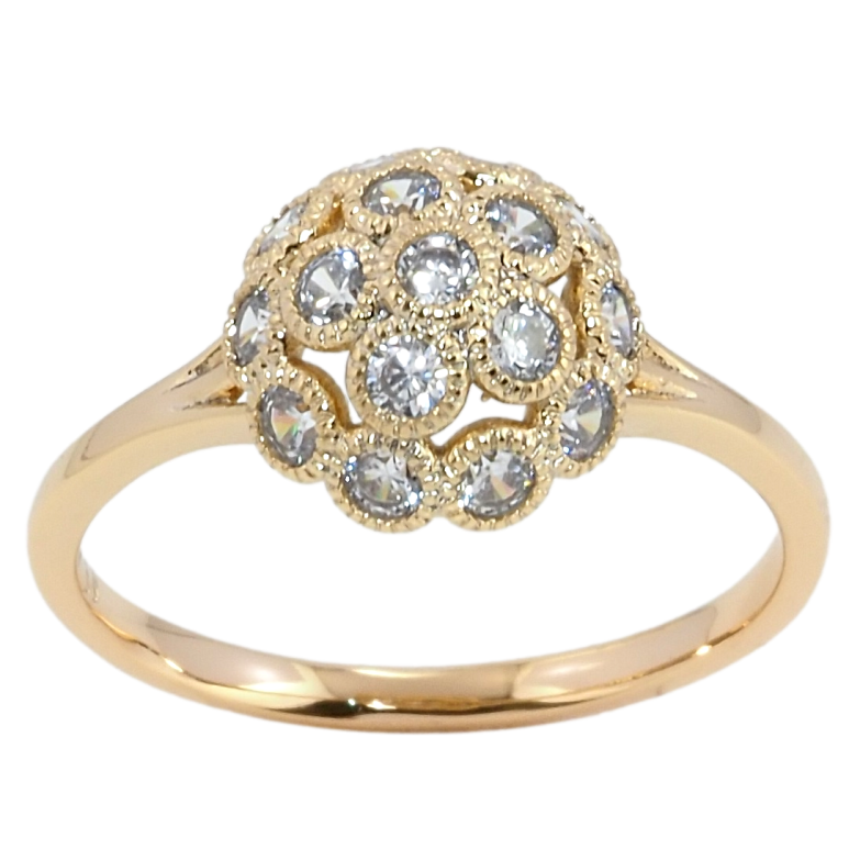 Каблучка Xuping Позолота 18K Купол із цирконію фото №1