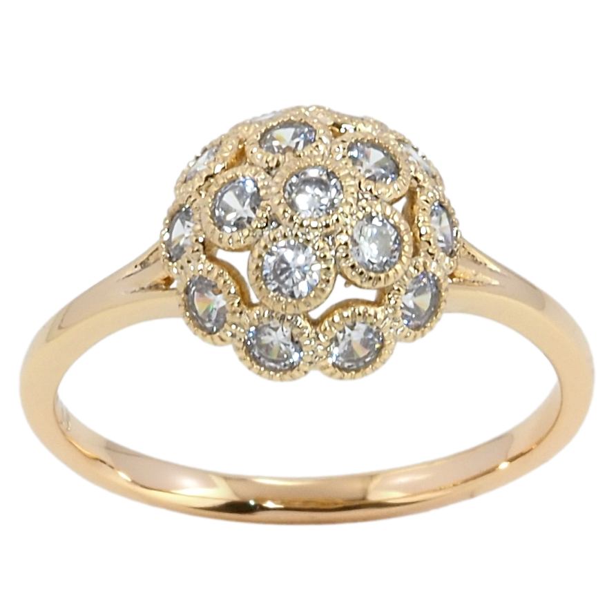 Кольцо Xuping Позолота 18K Купол из циркония фото №1