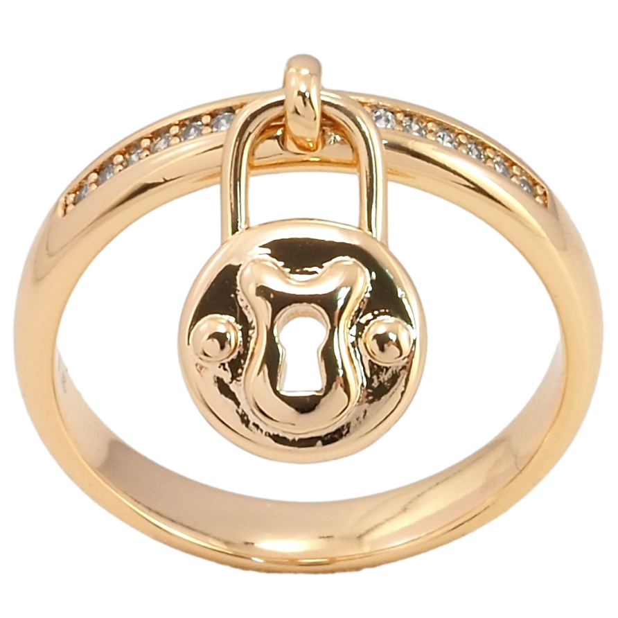 Кольцо Xuping Позолота 18K Замочек фото №1