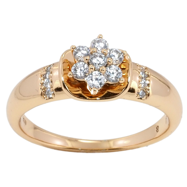 Кольцо Xuping Позолота 18K Кристальный цветок фото №4